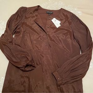 NEW BANANA brown shift dress